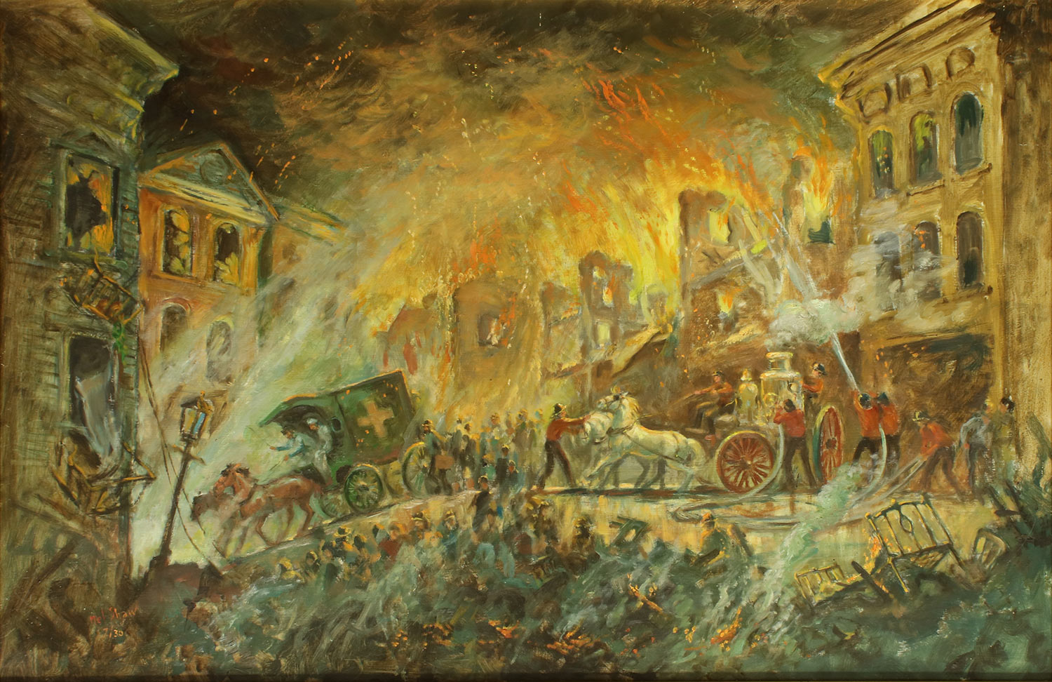 Mel Shaw, "San Francisco Earthquake," 1930. (Image: Courtesy Rick and Janet Shaw and Melissa Couch, © Mel Shaw Studios.)
